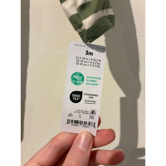 NWT Carter's Just One You Green "Little Brother" Sleeper - 3M - Picture 3 of 3